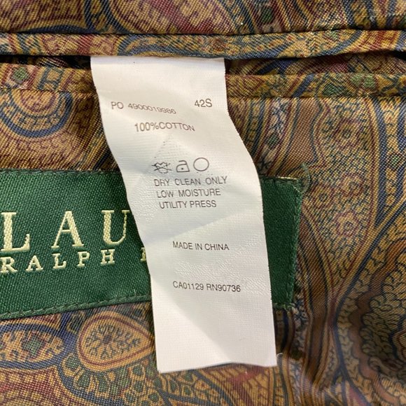 Lauren Ralph Lauren Corduroy Blazer Jacket 2 Button Brown 42S - Picture 5 of 6